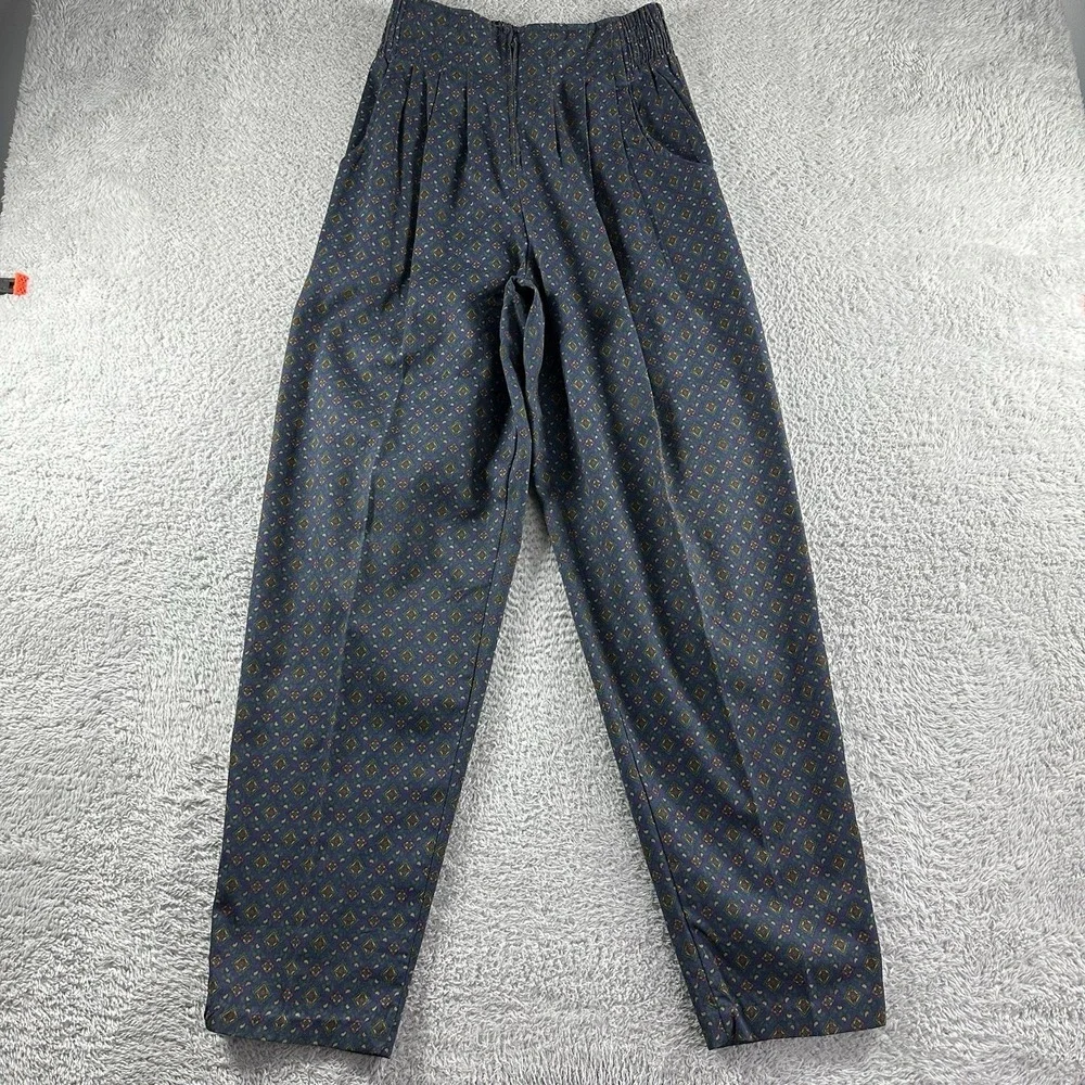 VINTAGE Inclinations Pleated Chino Pants Womens 23x30 Pattern Elastic‎ Pockets